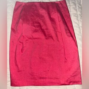 Donna Karan Pink Linen Viscose Blend Midi Skirt Zipper in Back